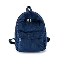 Small Backpack Purse for Women Men,Cute Mini Corduroy Backpack,Aesthetic Canvas Purse (Navy)