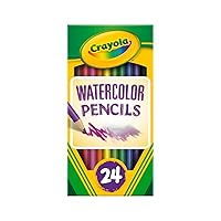 Crayola Watercolor Colored Pencils (24ct), Watercolor Paint Alternative, Watercolor Pencil Set for Kids, Craft Supplies, 3+