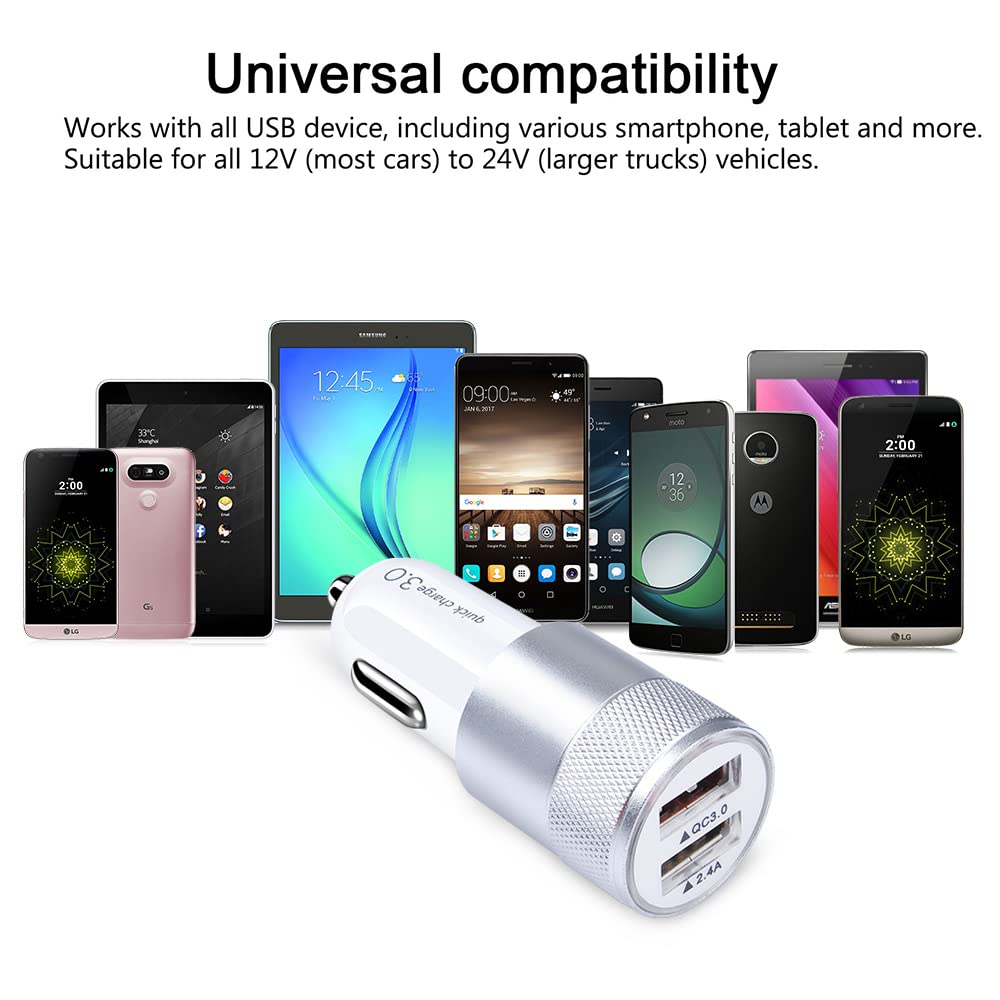 [5.4A/30W] Fast Car Charger Type C 6ft Cable Compatible for LG Stylo 4 5 6, LG G5 G6 G7 G8 G8X V20 V30 V40 V50 V60 ThinQ, LG Velvet 5G, Wing 5G, LG K51 K52 K61 K62 K71 K92 K42 K41S K51S (2020/2021)