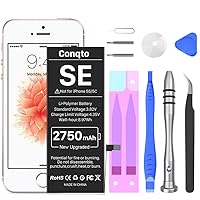 [2750mAh] Battery for iPhone SE 2016 1st Gen, Conqto New 0 Cycle High Capacity Battery Replacement for iPhone SE Models A1662, A1723, A1724 with Complete Professional Repair Tools Kit