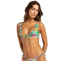 FULL TILT Tropical Tie Front Halter Bikini Top