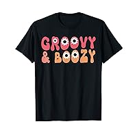 Groovy and Boozy 70's Bachelorette Party Bridal T-Shirt