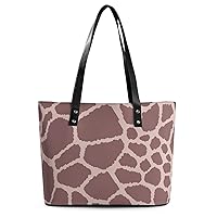 Womens Handbag Giraffe Animal Skin Texture Leather Tote Bag Top Handle Satchel Bags For Lady