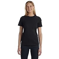 Bella+Canvas Missy Ring-Spun Crewneck Combed Jersey T-Shirt, Small, Black