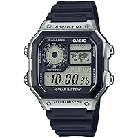 Casio - Watch AE-1200WH-1CVEF - Men's Watch - Waterproof - Digital - With Elastic Band - Black