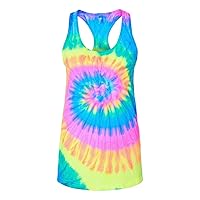 Colortone Womens Tie-Dyed Racerback Tank Top