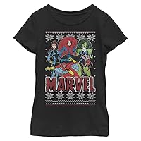 Marvel Heroines Er Christmas Snowflake Holiday Girls T-Shirt