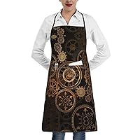 Green fish print Kitchen Cooking Aprons, BBQ Aprons, Drawing Apron,Chef Apron with 1 Pockets for Men Women