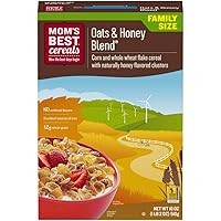 Mom's Best Oats and Honey Blend Cereal, Made with Whole Grain, Heart Healthy, No High Fructose Corn Syrup, Kosher, 18 Oz Box (Pack of 14)