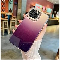 Star Gradient Color Glitter Powder Case for iPhone 14 Plus 13 12 Pro Max 11 Pro Max Transparent Bling Luxury Acrylic Phone Case,Purple,for iPhone 13 Pro