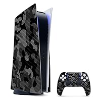 MightySkins Carbon Fiber Gaming Skin for PS5 / Playstation 5 Bundle - Black Camo | Durable Textured Carbon Fiber Finish | Easy to Apply and Change Style | Made in The USA