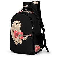Sloth Music Laptop Backpack Double Layers Travel Backpack Durable Daypack for Men Women