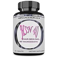HSN 40 Hair Skin and Nails Growth Vitamins for Women. Biotin 10000 mcg, Keratin, Collagen, for Thicker, Stronger Hair. Tight, Smooth and Soft Skin. Healthy Nails.