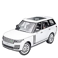 Scale Model Cars 1/18 Land Rover Range Rover SUV die-Casting Metal Off-Road Vehicle car Model Simulation Sound and Light car Toy Car Model (Size : White)