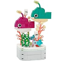 Marine Animals Building Blocks Sets for 174 PCS, Lantern Fish Potted Plant Sea Animal Building Blocks, Ocean Animal Toys for Boys and Girls 3 4 5 6 7 8 9 10 Years Old