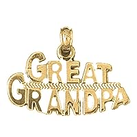 18K Yellow Gold Great Grandpa Pendant, Made in USA