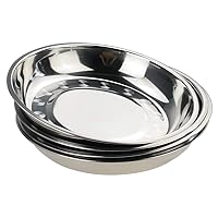 4-Pack Stainless Steel Dinner Plates, Round Camping Plates, 9.2-Inch