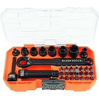 Klein Tools 65300 KNECT 32-Piece Pass Through Socket Set, SAE Impact Socket Set with MODbox Case, 1/4-Inch Drive, Sockets, Bits and Accessories
