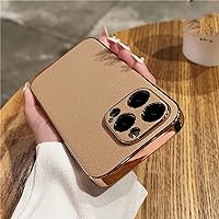 Luxury Leather Plating Phone Case for iPhone 14 13 12 11 Pro Max 13Pro 14 Plus Shockproof Bumper Lens Protection Cover,T5,for iPhone 12Pro Max