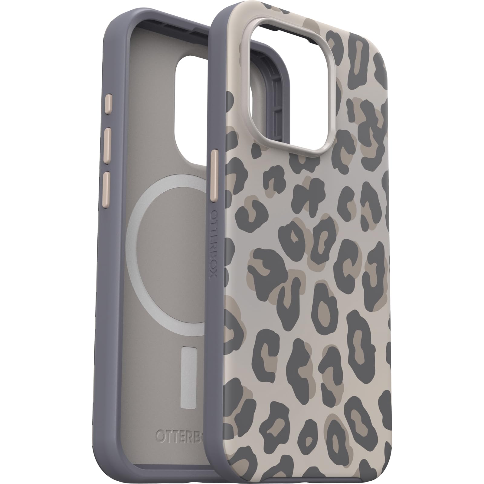 OtterBox iPhone 15 Pro (Only) Symmetry Series Case - WILDCAT (Grey), snaps to MagSafe, ultra-sleek, raised edges protect camera & screen