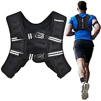 PACEARTH Weighted Vest, 6lb/12lb/16lb/20lb/25lb/30lb Weight Vest with Reflective Stripe, Body Weight Vests Adjustable for Men, Women Workout, Strength Training, Running, Walking, Jogging