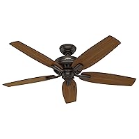 Hunter Fan Company Newsome 52-inch Indoor/Outdoor Premier Bronze Traditional Ceiling Fan Without Light Kit, Includes Pull Chains, and Reversible WhisperWind Motor