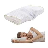 Orthopedic Cervical Pillow for Side Sleeping- Adjustable Contour for Neck & Pain Relief, Ideal for Side, Back & Stomach Sleepers, Odorless Memory Foam, Organic Cotton Cover - Queen Size