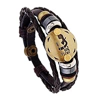 Zodiac Sign Bracelet. Easy to Adjust Leather Band. Perfect for Men, Women, Boys and Girls. (Astrology and Constellation)