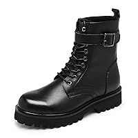 Men's Fashion High Top Boots Motorcycle Casual Hiking Boots Genuine Leather