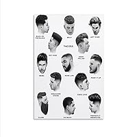 Hair Salon Poster Barber Beauty Hairstyle Creative Black And White Painting Art Poster Canvas Painting Posters And Prints Wall Art Pictures for Living Room Bedroom Decor 16x24inch(40x60cm) Unframe-st