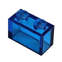LEGO Parts and Pieces: Trans-Dark Blue (Transparent Blue) 1x2 Brick x50
