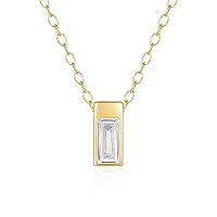 Geometric Square Zircon Pendant Necklace 925 Sterling Silver Star Necklaces for Women Simple Daily Wear Jewelry