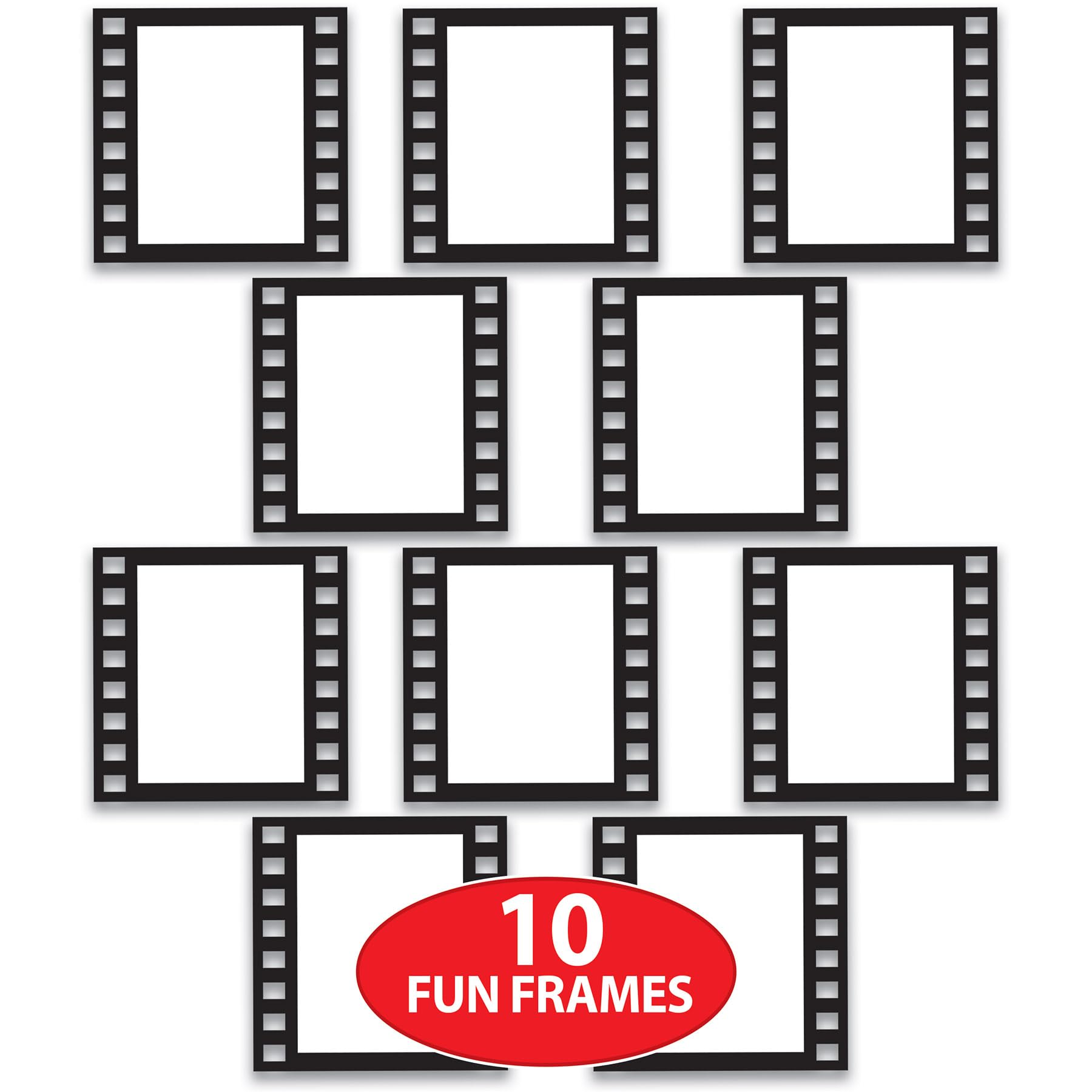 Beistle 10 Piece Customizable Filmstrip Photo Booth Fun Frames, 12