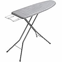 APEXCHASER Full Size Ironing Board with Iron Rest, Lightweight Iron Board with Height Adjustable, Extra Thick Heat-Resistant Cover with Padding, Heavy-Duty Sturdy Metal Legs, 49x13 Grey