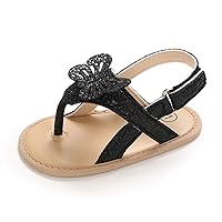 COSANKIM Infant Baby Girls Summer Sandals with Flower Soft Sole Newborn Toddler First Walker Crib Dress Shoes