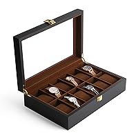 Men's 12-Slot Large-Capacity Watch Case, Women's Multi-Function Double-Row Jewelry Bracelet Display Box 1215B