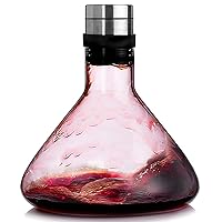 Wine Breather carafe with lid 50oz, Hand Blown heat-resistant Glass, Red Wine Carafe, Wine Decanter Wine Accessories
