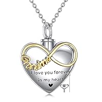 POPLYKE Urn Necklace for Ashes Sterling Silver Gifts for Women Men Mom Dad Grandma Cremation Necklace Jewellery
