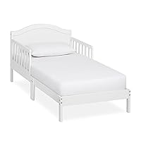 Sydney Toddler Bed in White, Greenguard Gold Certified, JPMA Certified, Low To Floor Design, Non-Toxic Finish, Safety Rails, Made Of Pinewood