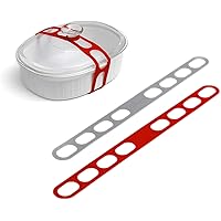 Lid Latch the reusable universal lid securing strap for crockpots, casserole dishes, pots, pans and more. Make it easy to transport your favorite dishes with one simple strap. (Polybag Red/Grey)