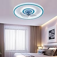 Bedroom Ceiling Fan with Light Kids Fan Lighting Silent 3 Speeds Dimmable Led Fan Ceiling Light with Remote Control Modern Living Roomt Ceiling Fan Light/Blue