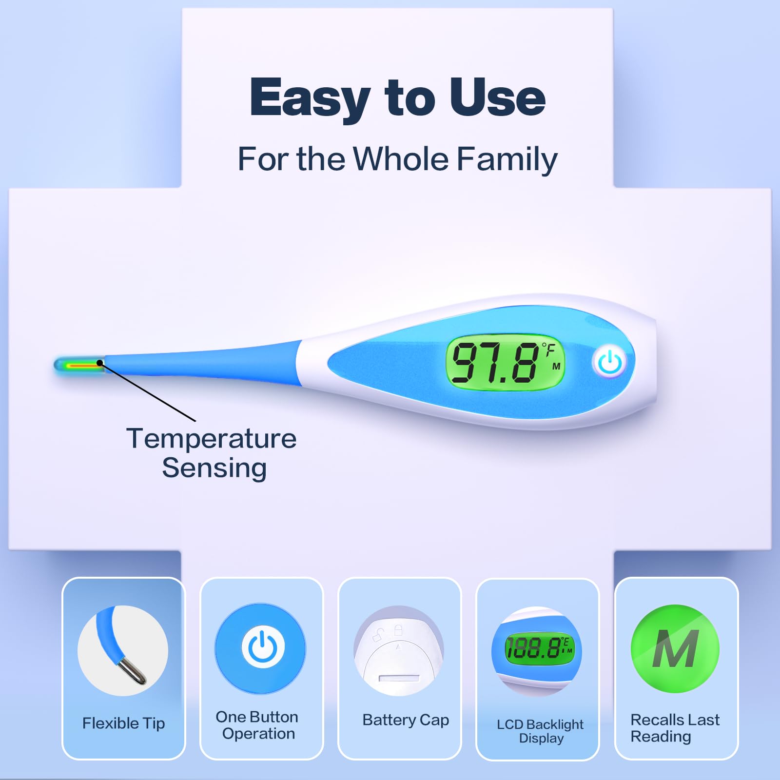 Bundle of Digital Thermometer 10s Fast Reading, Oral Thermometer
