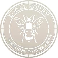 Local Honey Circle Stencil with Bee by StudioR12 | DIY Country Kitchen Home Decor | Craft & Paint | Reusable Template | Select Size (12 x 12 inch)
