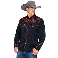 Scully Western Shirt Mens Long Sleeve Snap Candy Cane Piping F0_P-876