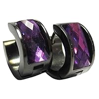 Jewelry Men's and Women's Muticolor Crystal Stainless Steel Studs Hoop Earrings