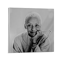 HYDIXNC Famous African American Poet Nikki Giovanni Vintage Portrait Art Poster (1) Canvas Poster Bedroom Decor Office Room Decor Gift Unframe-style 10x10inch(25x25cm)