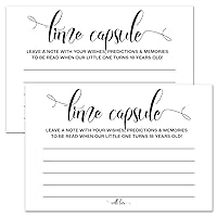 Time Capsule Cards, 50 Time Capsule Message Cards for 1st Birthday or Baby Shower Game Activity, Advice and Wishes Cards, and Anniversary Cards for Baby Shower Party Supplies.