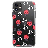 TPU Case Compatible with iPhone 15 14 13 12 11 Pro Max Plus Mini Xs Xr X 8+ 7 6 5 SE Red Ladybugs Pattern Flexible Silicone Cute Clear Design Funny Art Slim fit Girls Awesome Print Cute Woman