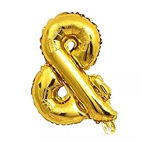 Air Filled Ampersand Balloon Metallic Colors Gold Silver 