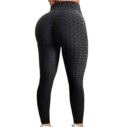 FITTOO Womens High Waisted Yoga Pants Tummy Control Scrunched Booty Leggings Workout Running Butt Lift Textured Tights